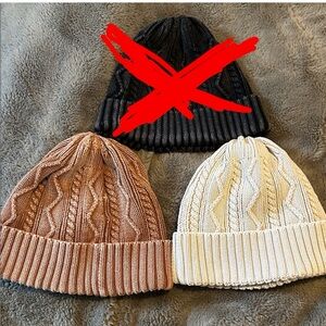 Bundle 2 Free People Stormi Washed Cable Knit Beanies